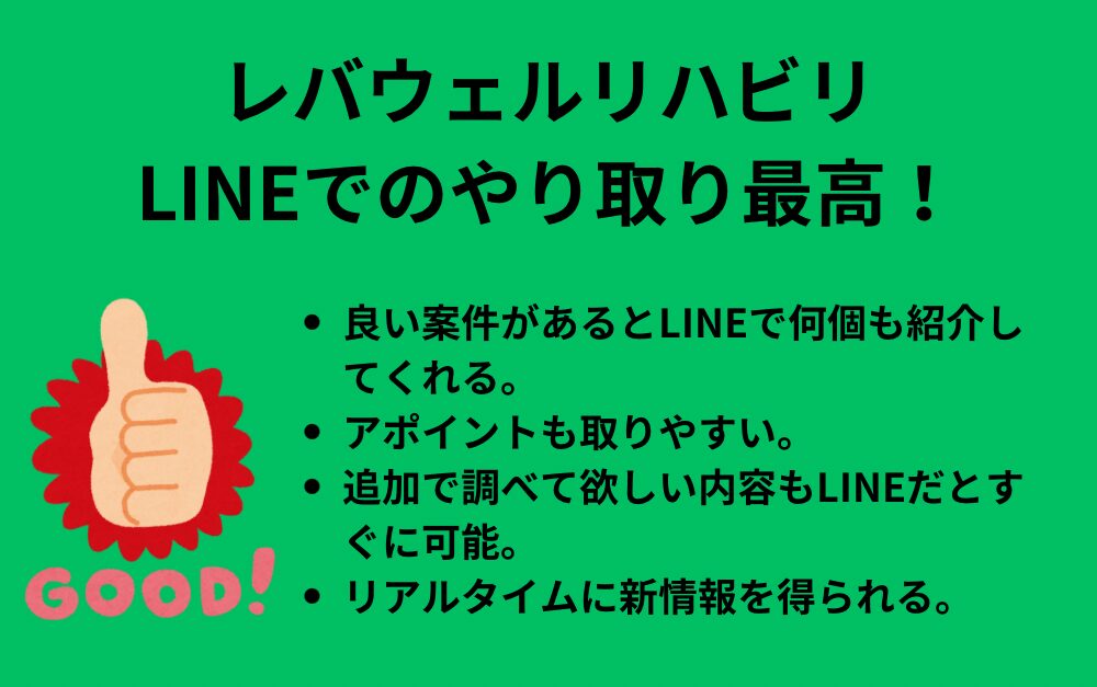 レバウェルリハビリ、LINEでのやり取り最高